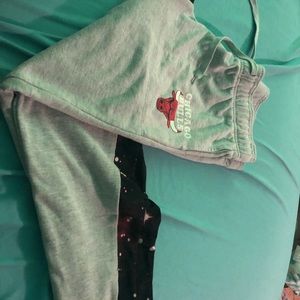 Gray and galaxy Chicago Bulls joggers